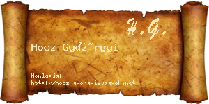 Hocz Györgyi névjegykártya